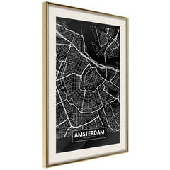 Plakatas City Map: Amsterdam (Dark) kaina ir informacija | Reprodukcijos, paveikslai | pigu.lt
