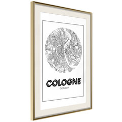 Plakatas City Map: Cologne (Round) kaina ir informacija | Reprodukcijos, paveikslai | pigu.lt