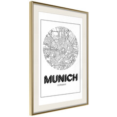 Plakatas City Map: Munich (Round) kaina ir informacija | Reprodukcijos, paveikslai | pigu.lt