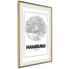 Plakatas City Map: Hamburg (Round) kaina ir informacija | Reprodukcijos, paveikslai | pigu.lt