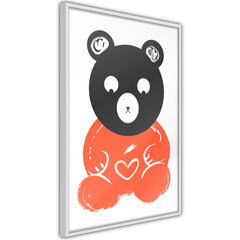 Plakatas Teddy Bear in Love, Baltas rėmelis, 40x60 kaina ir informacija | Reprodukcijos, paveikslai | pigu.lt