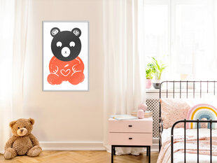 Plakatas Teddy Bear in Love, Baltas rėmelis, 40x60 kaina ir informacija | Reprodukcijos, paveikslai | pigu.lt
