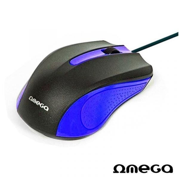 Omega OM-05BL, juoda/mėlyna kaina ir informacija | Pelės | pigu.lt