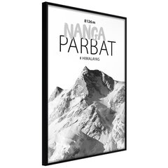 Plakatas Peaks of the World: Nanga Parbat, juodas rėmelis цена и информация | Репродукции, картины | pigu.lt