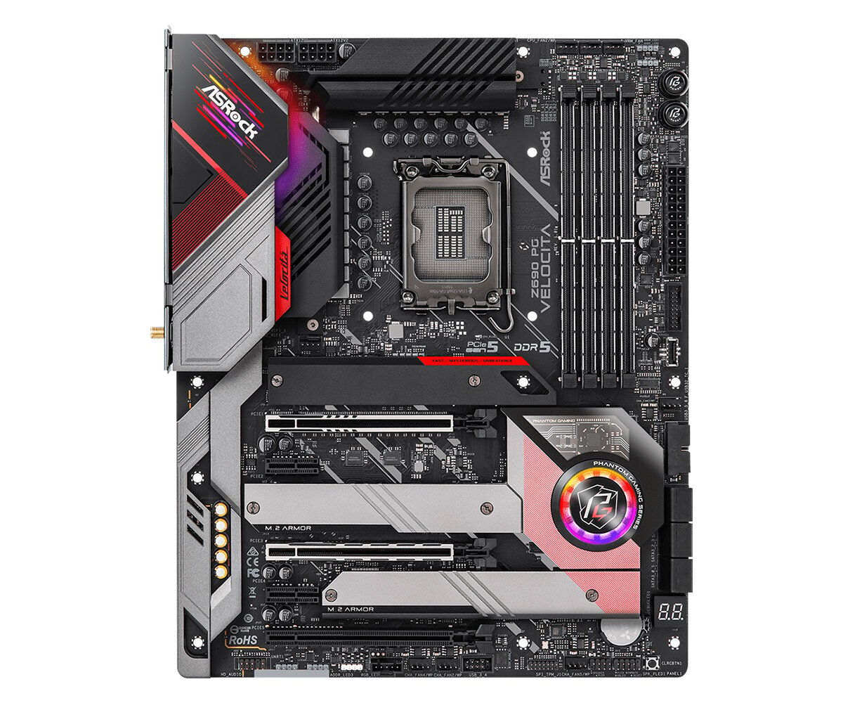 Pagrindinė plokštė Kompiuterių aušinimo priedas Asrock Z690 PG Velocita  Intel Z690 LGA 1700 ATX kaina | pigu.lt