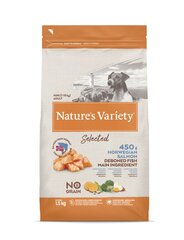 Сухой корм с норвежским лососем для взрослых собак Nature's Variety Dog Selected Mini  Adult Norwegian Salmon, 1.5 кг цена и информация |  Сухой корм для собак | pigu.lt