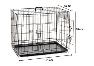 Metalinis Narvas (Pastiprintas) L 91x60x66cm kaina ir informacija | Transportavimo narvai, krepšiai | pigu.lt