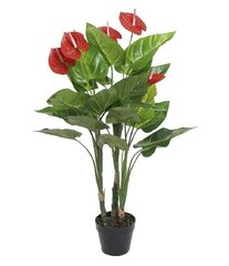 Dekoratyvinis augalas DKD Home Decor Raudona Žalia PVC 70 x 70 x 110 cm kaina ir informacija | Dirbtinės gėlės | pigu.lt