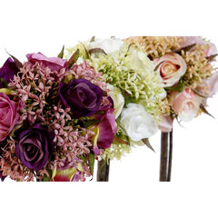 Dekoratyvinis augalas DKD Home Decor Balta Rožinė Bordo Plastmasinis Audinys 13 x 13 x 29 cm, 3 vnt. kaina ir informacija | Dirbtinės gėlės | pigu.lt