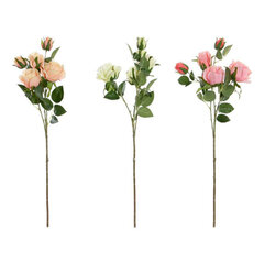 Dekoratyvinės gėlės DKD Home Decor Balta Oranžinė Rožinė Audinys Polietilenas, 3 vnt. kaina ir informacija | Dirbtinės gėlės | pigu.lt