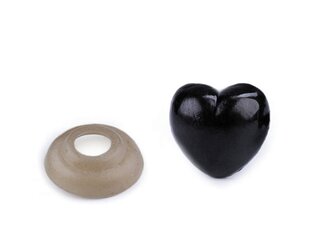 Nosytės žaislams, juodos širdelės formos 12x13mm kaina ir informacija | Papuošalų gamybai, vėrimui | pigu.lt