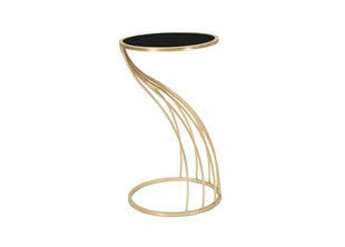 Šoninis staliukas Glam, 35x60 cm, auksinės spalvos/juodas kaina ir informacija | Kavos staliukai | pigu.lt