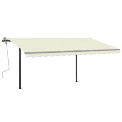 Обеденный стол Asir, 120x77x75см, бежевый/белый цена и информация | Зонты, маркизы, стойки | pigu.lt