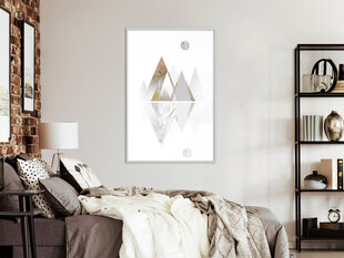 Plakatas Sun and Mountains, Baltas rėmelis, 40x60 kaina ir informacija | Reprodukcijos, paveikslai | pigu.lt