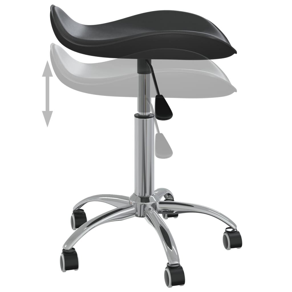 vidaXL Pasukamos valgomojo kėdės, 6vnt., juodos spalvos, dirbtinė oda  цена и информация | Virtuvės ir valgomojo kėdės | pigu.lt