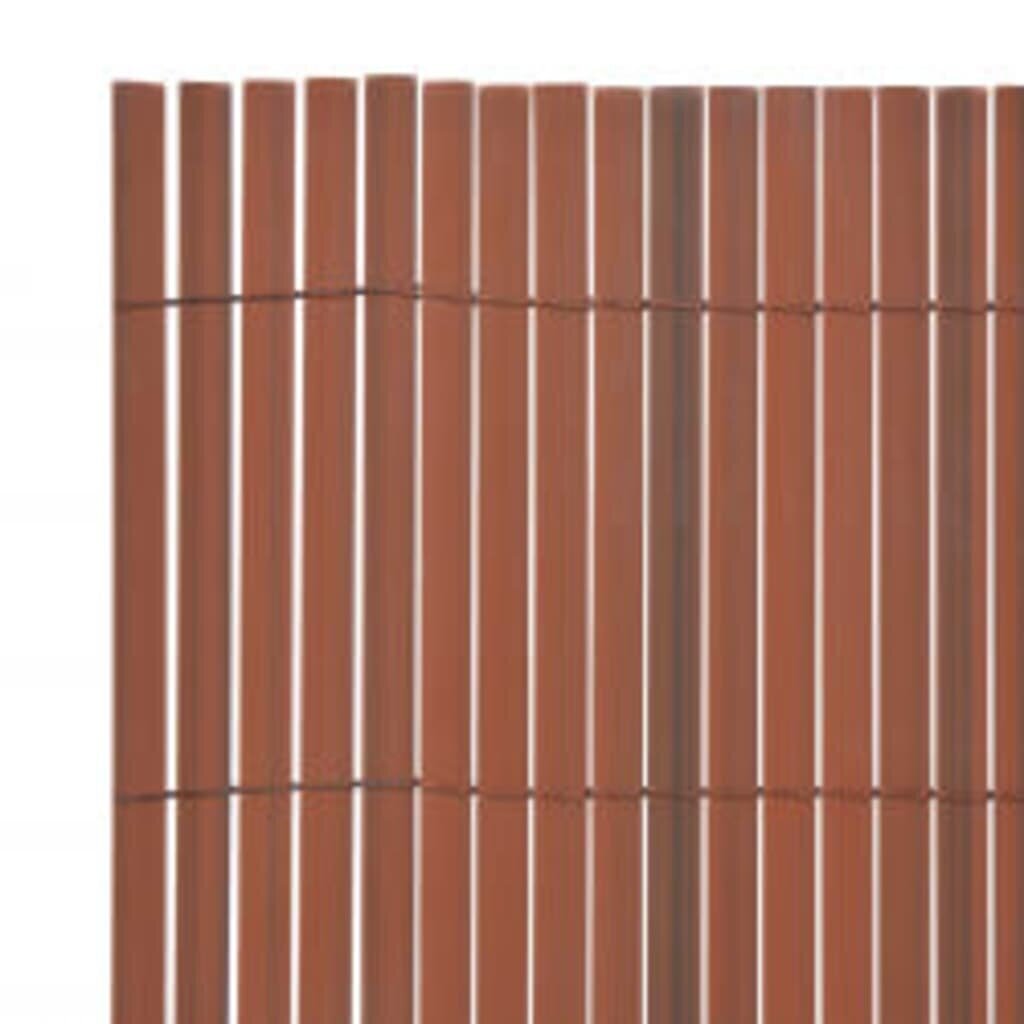 Dvipusė sodo tvora, ruda, 110x500cm kaina ir informacija | Tvoros ir jų priedai | pigu.lt