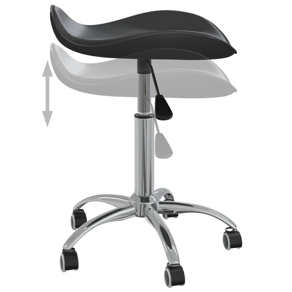 vidaXL Pasukamos valgomojo kėdės, 2vnt., juodos spalvos, dirbtinė oda kaina ir informacija | Virtuvės ir valgomojo kėdės | pigu.lt
