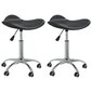 vidaXL Pasukamos valgomojo kėdės, 2vnt., juodos spalvos, dirbtinė oda kaina ir informacija | Virtuvės ir valgomojo kėdės | pigu.lt
