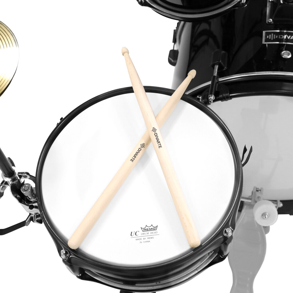 3 dalių vaikiškų būgnų komplektas Divarte Juinior DrumSet BK kaina ir informacija | Mušamieji instrumentai | pigu.lt