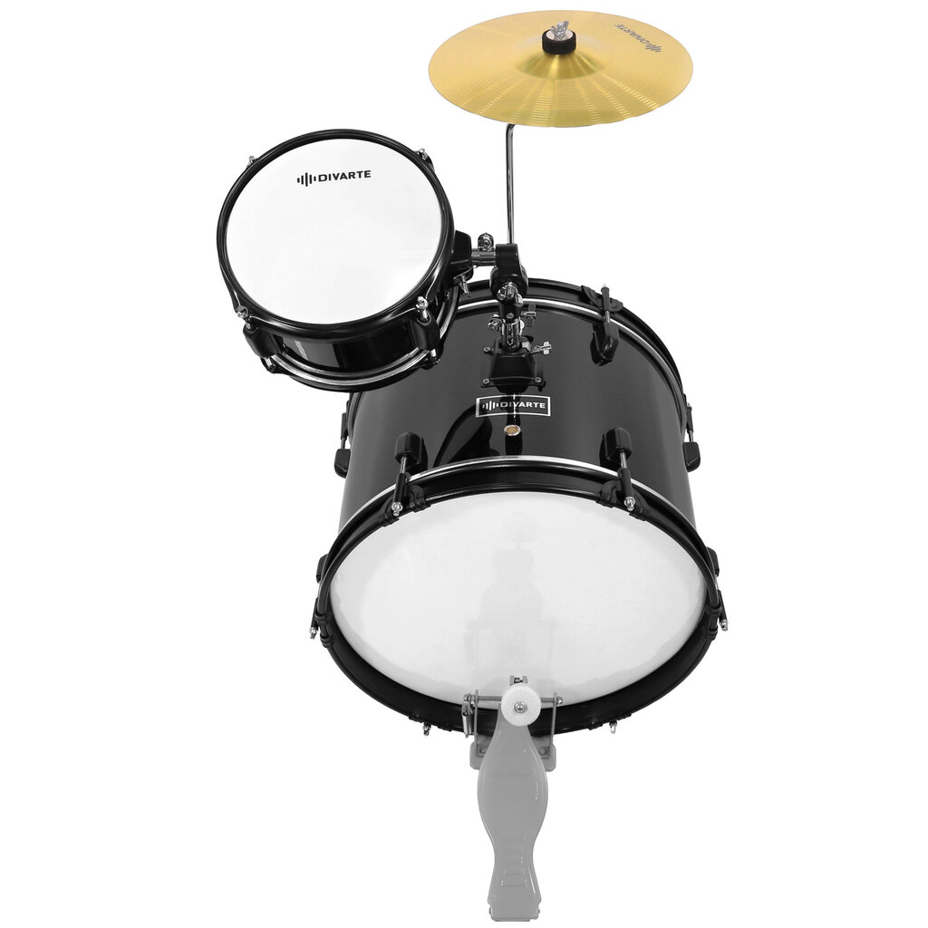 3 dalių vaikiškų būgnų komplektas Divarte Juinior DrumSet BK kaina ir informacija | Mušamieji instrumentai | pigu.lt