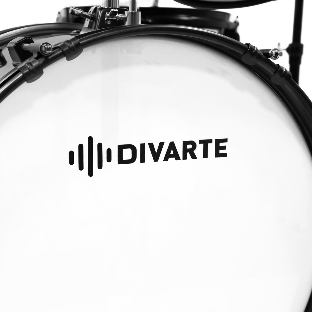 3 dalių vaikiškų būgnų komplektas Divarte Juinior DrumSet BK kaina ir informacija | Mušamieji instrumentai | pigu.lt