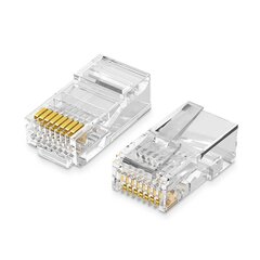 UGREEN NW110 Ethernet, RJ45 Plug, 8P/8C, Cat.5/5e, UTP (100pcs.) цена и информация | Кабели и провода | pigu.lt