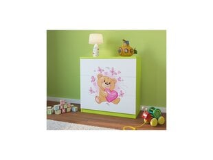 Комод Babydreams - Мишка с бабочками, желтый цена и информация | Комоды | pigu.lt