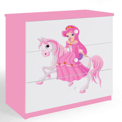 Komoda Babydreams - Princesė ant arklio, rožinė kaina ir informacija | Komodos | pigu.lt