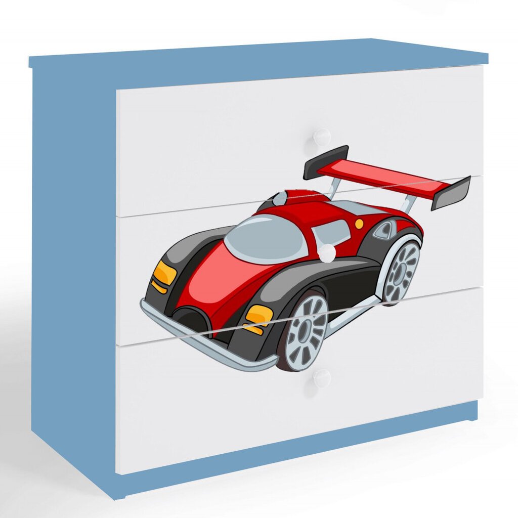 Komoda Babydreams - Lenktyninis automobilis, mėlyna kaina ir informacija | Komodos | pigu.lt