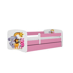 Кровать Babydreams, розовая, 160x80 см, с ящиком цена и информация | Кровати | pigu.lt