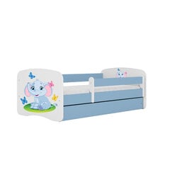 Кровать Babydreams, синяя, 140x70 см, с ящиком цена и информация | Кровати | pigu.lt