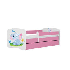 Кровать Babydreams, розовая, 180x80 см, с ящиком цена и информация | Кровати | pigu.lt