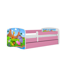 Кровать Babydreams, розовая, 140x70 см, с выдвижным ящиком цена и информация | Кровати | pigu.lt