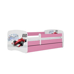 Кровать Babydreams, розовая, 160x80 см, с ящиком цена и информация | Кровати | pigu.lt