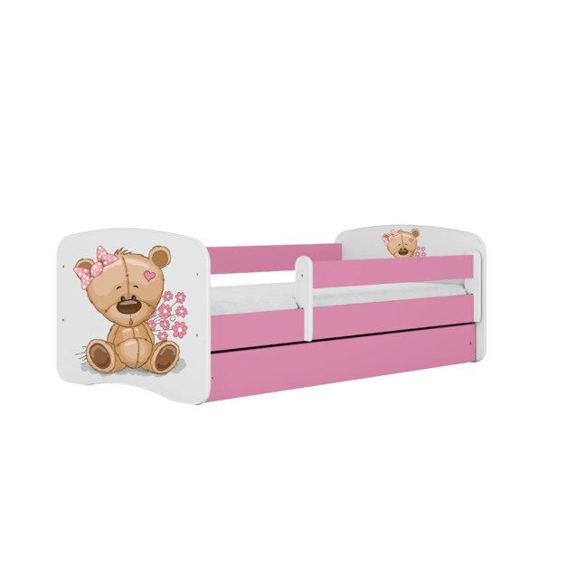 Lova Babydreams, rožinė, 160x80, su stalčiumi kaina ir informacija | Lovos | pigu.lt