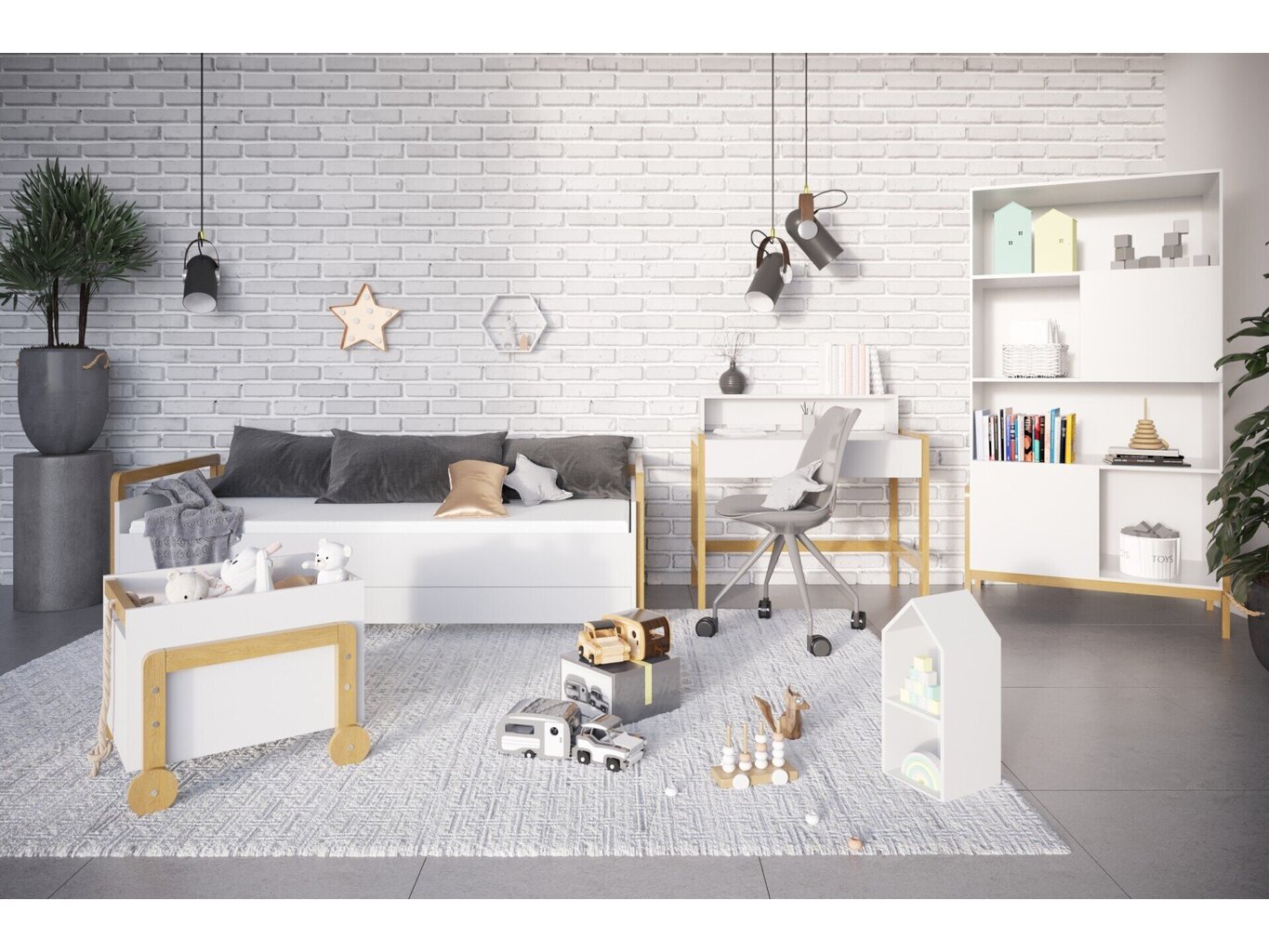 Miegamoji sofa - Victor, balta, 180x80 cm kaina ir informacija | Lovos | pigu.lt