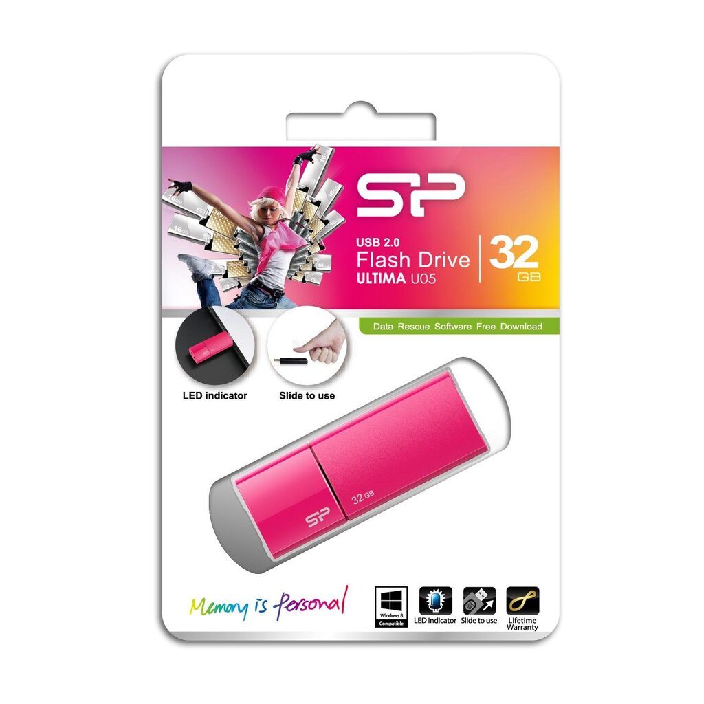 Silicon Power Ultima U05 32GB 2.0, Rožinis kaina ir informacija | USB laikmenos | pigu.lt