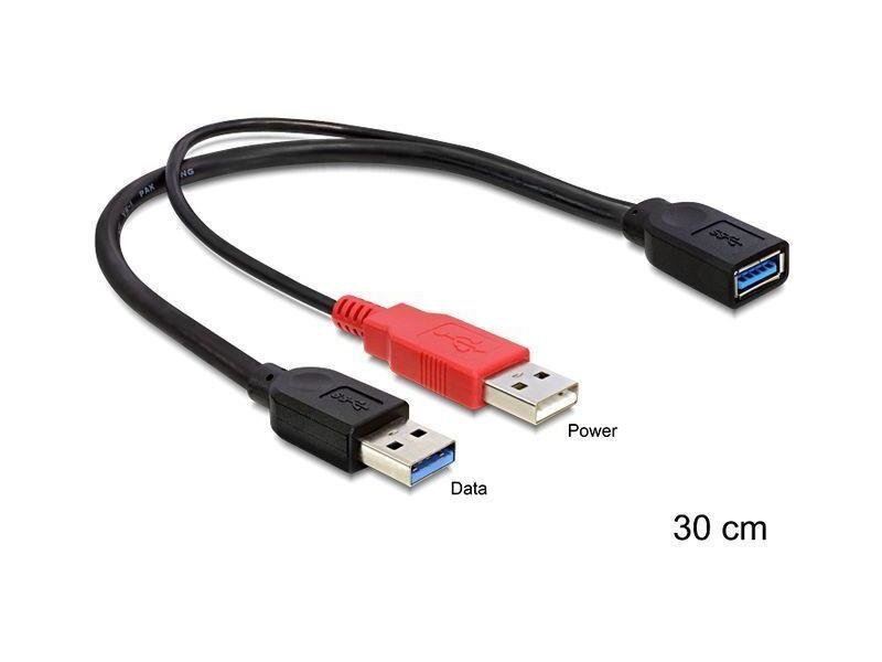 Delock, USB-A M/AF, 30 cm kaina ir informacija | Kabeliai ir laidai | pigu.lt