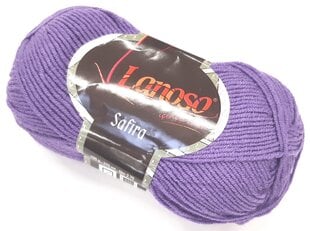 Нитки для вязания Lanoso Safira 100г; цвет фиолетовый 10 цена и информация | Принадлежности для вязания | pigu.lt