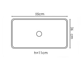 Умывальник стеклянный на столешницу VELDMAN, 55x36x10 см, черный цена и информация | Раковины | pigu.lt