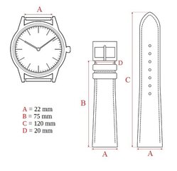 Ремешок Eichmüller 22mm, коричневый цена и информация | Мужские часы | pigu.lt