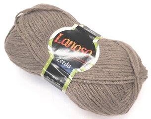 Нитки для вязания Lanoso Zerda 100г; цвет коричневый 969 цена и информация | Принадлежности для вязания | pigu.lt