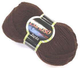 Нитки для вязания Lanoso Zerda 100г; цвет коричневый 992р цена и информация | Принадлежности для вязания | pigu.lt
