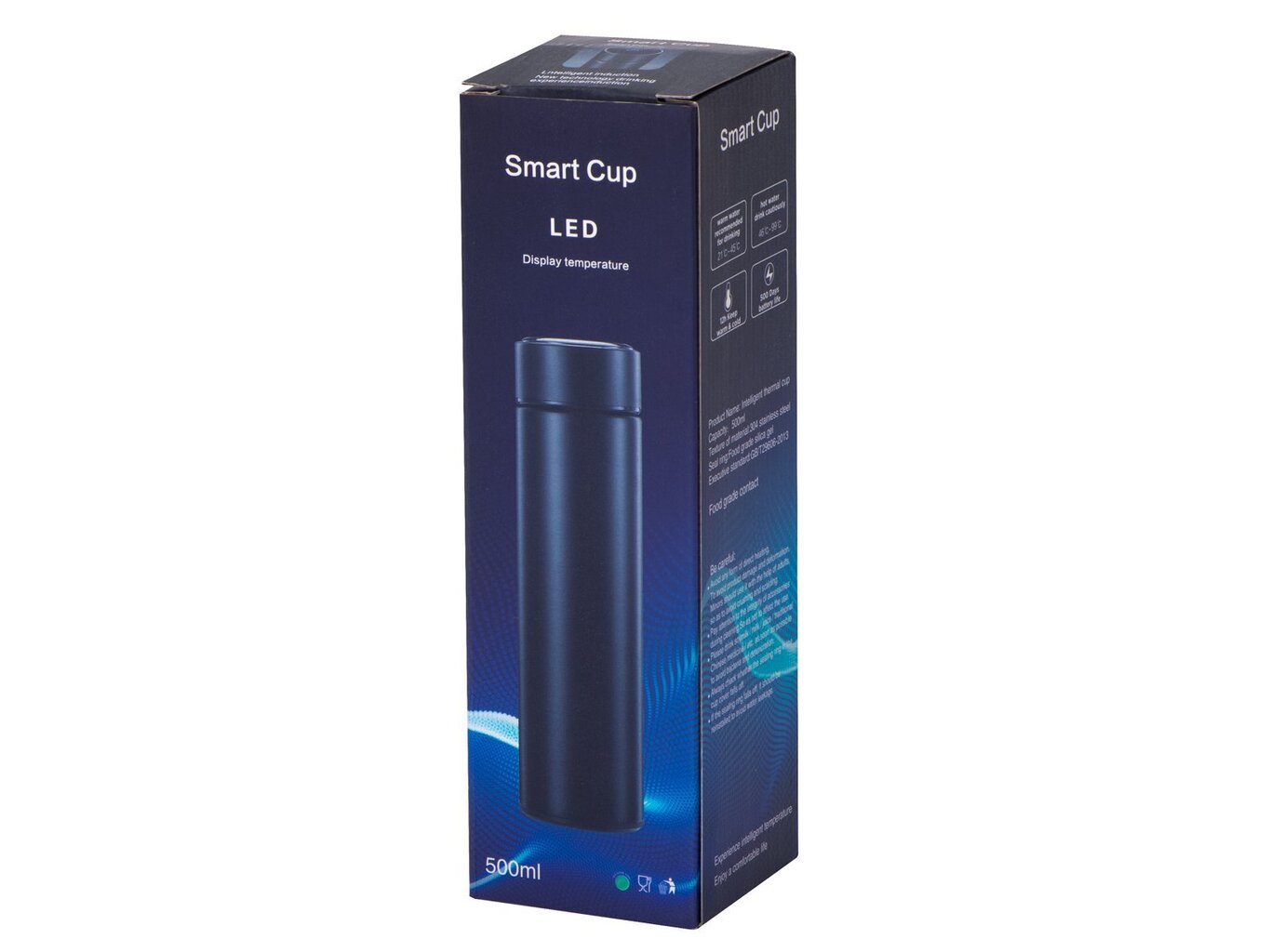 Termo puodelis Smart-LED, 500 ml, juodas kaina ir informacija | Termosai, termopuodeliai | pigu.lt