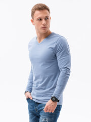 рубашка с длинными рукавами l136 - голубая цена и информация | Мужские футболки | pigu.lt