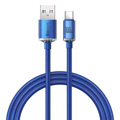 Baseus crystal shine series fast charging data cable USB Type A to USB Type C100W 1,2m blue (CAJY000403) цена и информация | Кабели для телефонов | pigu.lt