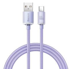 Baseus crystal shine series fast charging data cable USB Type A to USB Type C100W 1,2m purple (CAJY000405) цена и информация | Кабели для телефонов | pigu.lt