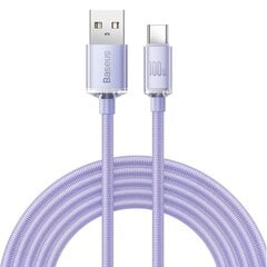 Baseus crystal shine series fast charging data cable USB Type A to USB Type C 100W 2m purple (CAJY000505) цена и информация | Кабели для телефонов | pigu.lt