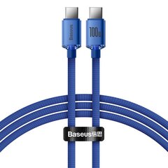 Baseus Crystal Shine Series cable USB cable for fast charging and data transfer USB Type C - USB Type C 100W 1.2m blue (CAJY000603) цена и информация | Кабели для телефонов | pigu.lt