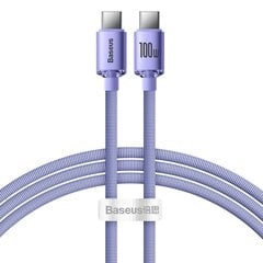 Baseus Crystal Shine Series cable USB cable for fast charging and data transfer USB Type C - USB Type C 100W 1.2m purple (CAJY000605) цена и информация | Кабели для телефонов | pigu.lt